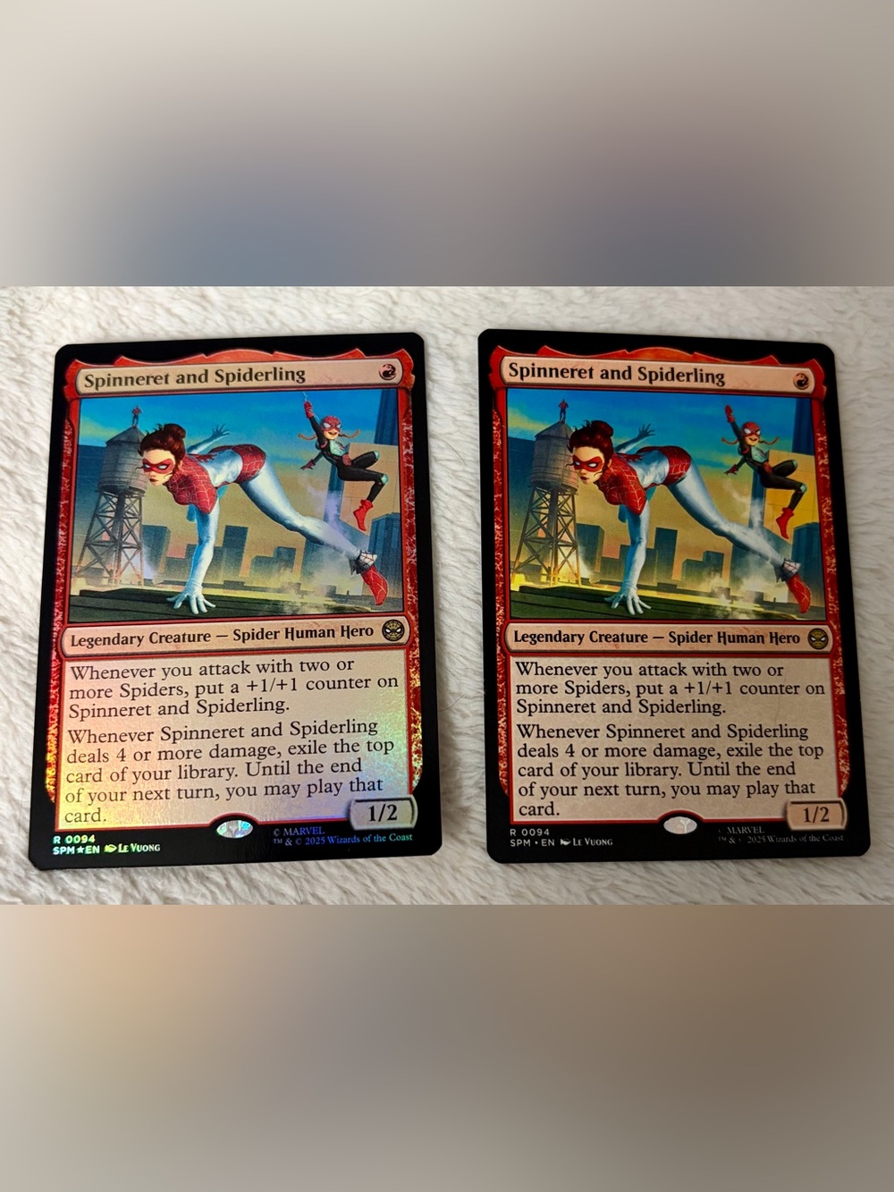 MTG Marvel's Spider-Man | Spinneret and Spiderling x2 (x1 Regular & x1 FOIL)